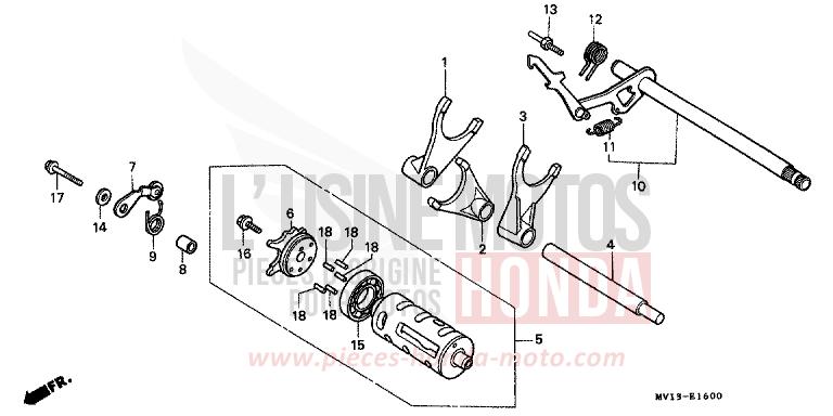 GEARSHIFT DRUM for Africa Twin 750 SPACE BLUE (PB136I) from 1992